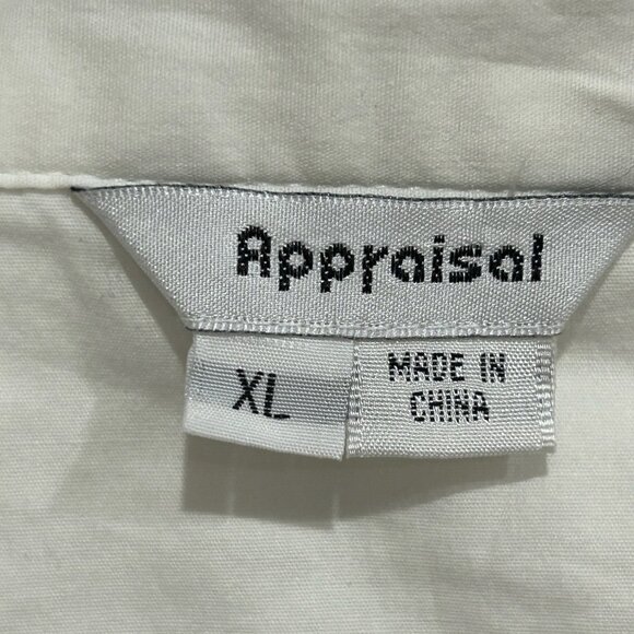 Appraisal White Cotton Blend 3/4 Sleeve Button-Up Shirt Jacket Size XL Casual - Picture 5 of 10